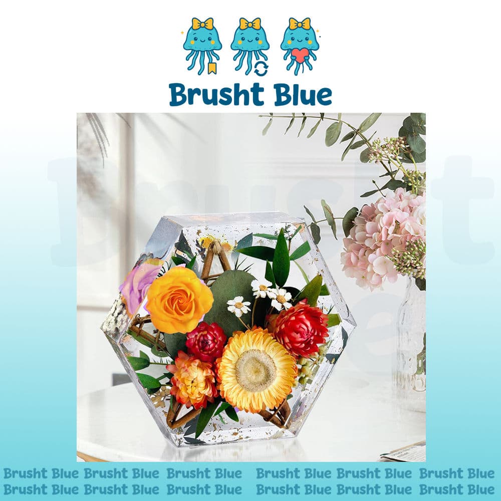 قالب سيليكون سداسي كبير لصب الورد بالريزن